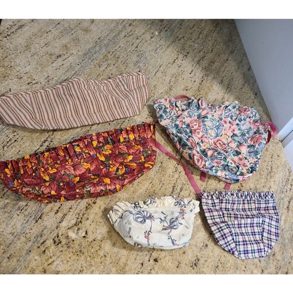 Lot of 5 Longaberger Basket Liners. Floral Stripe Plaid Bows Assorted Sizes - Picture 1 of 9